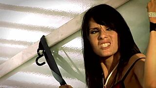 Bound girl gets muff dived and fucked anally in doggystyle