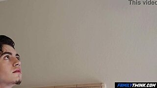 Familytwink - muscle step dad spies step son in bathroom with hidden cam