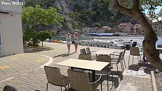 Bi besties Candee Licious and Shalina Devine toy asses in tourist tale