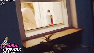 Watch blue-eyed british neighbour bathing in shower 😏