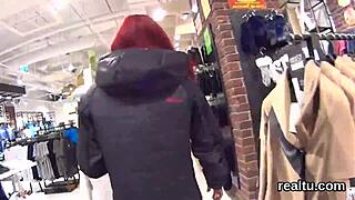 Is this flawless czech cutie getting teased in hypermarket before pov nailing?