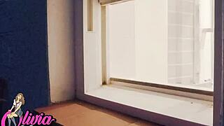 Watch blue-eyed british neighbour bathing in shower 😏