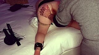 My Hairy Pussy Wife's Weekly Spanking and Four Finger Ass Fuck