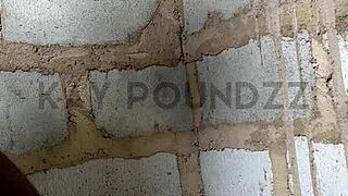 This guy's moaning like crazy during a public jerk off with huge cock