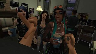 Pov sex with goth chick at party, oh wow!