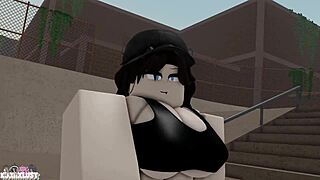 This emo girl flashes you at the skatepark 😏 then hops on for a ride