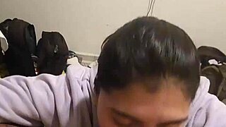 My girlfriend gives quick blowjob, can't let go of dick!