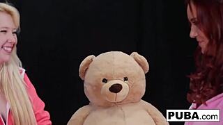 big teddy bear fantasy with aroused lesbians fucking