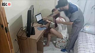 I watch redhead get cum on ass in uniform