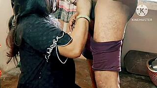 Desi wife gets hardcore fucked by neighbor boys in kitchen with deepthroat and ass action