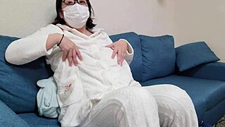 A frustrated housewife indulges in nasty masturbation, exploring her big tits and desires.