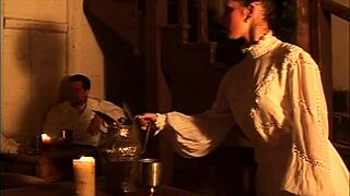 pretty italian maid bent over for anal and pussy licking in venetian inn orgy.