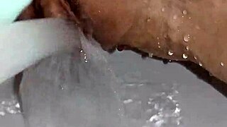 gretala uses soap on her trimmed pussy