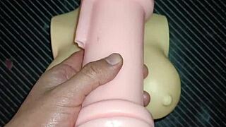 Trio with kissy and dolly gets fucked in pussy and ass, cum on tits