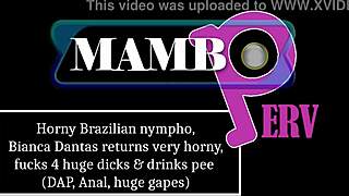 Horny brazilian nympho bianca dantas fucks four huge dicks anal gaping ass to mouth dirty talk