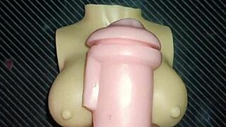 Trio with kissy and dolly gets fucked in pussy and ass, cum on tits