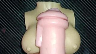 Trio with kissy and dolly gets fucked in pussy and ass, cum on tits