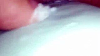 gretala uses soap on her trimmed pussy