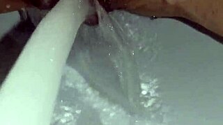 gretala uses soap on her trimmed pussy