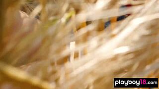 Nude blonde milf shows farm and pussy.