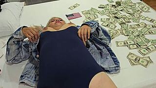 Blonde american slut from the usa engages in sex for cash activities