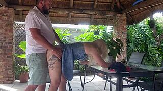 Creampie Fucking Best Friend's Wife On Patio