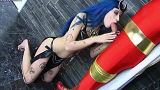 The enchantress uses hero Shazam as her sex toy in a lively roleplay session