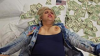 Blonde american slut from the usa engages in sex for cash activities
