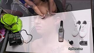 Mall Officer Eats Out Big Tit Suspect's Gorgeous Pussy At Work In Hidden Cam Office Spy