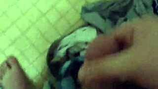 Guy jerks off before shower