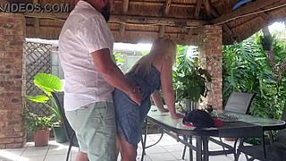 Creampie Fucking Best Friend's Wife On Patio