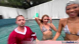 Pool Party Turns Into Wild Group Fuck With Cute Neighbor Teens
