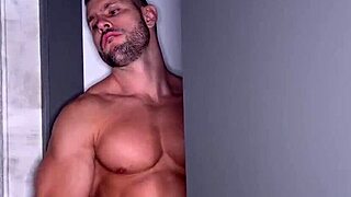 Latina babe with huge cock enjoys voyeur masturbation before fucking