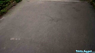 Milf bends over for fat cock in outdoor garden shed.