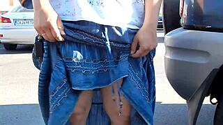 Hairy Mature Exhibitionists Flash Up Skirt In Public Shop