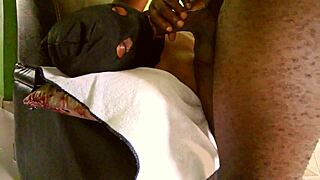 Curvy black bodybuilder bent over for doggystyle pussy sex and cum.