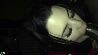 amateur 19yr old spanish girl subtly deepthroats big black cock in hood.