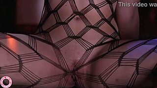 Sexy Samantha Rone In Body Stocking Fishnets Plays With Herself