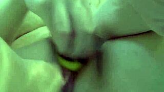 Sexy Nadia bathes while masturbating her pussy and ass with rubber toys.