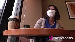 asian mature mayumi flashes hairy tight pussy bent over in exhibitionist fetish