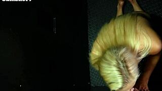 Huge Sophia Swallows Nine Cumshots at Gloryhole