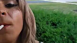 Bold Sissy Slut Crossdressed Outside At Dawn