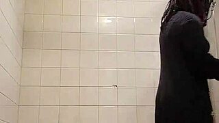 masterbating in the grocery store then peeing outside before flashing saggy tits