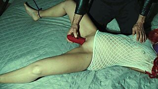 He ties my hands and feet, then uses the pussy eater until I orgasm!