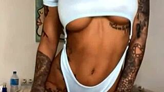 Susy Gala alone on holiday with softcore dildo play