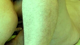 Mature milf's hairy pussy licked to orgasm