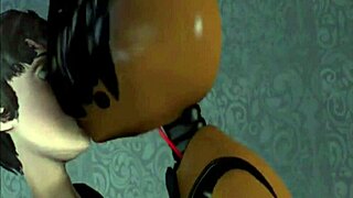 Sexy lesbian toy Freddy engages in anal licking and fucking