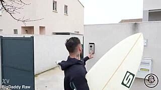 Charline Seduces Surfer Neighbor in Lingerie for Hardcore Fuck