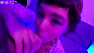 Cute Alternative Teen Fucks Guy and Gets Mouth Filled with Cum