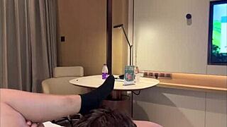 Hot asian guy licking pussy fucking!